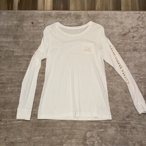 White and Gold Vineyard Vines Long Sleeve